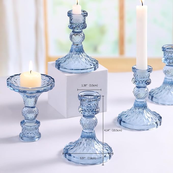 Glass Candle Holder Set of 12, Candle Stick Holder - Image 5