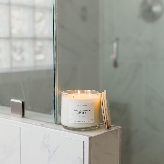 Rosewood & Amber 3 Wick Scented Candle - Image 7