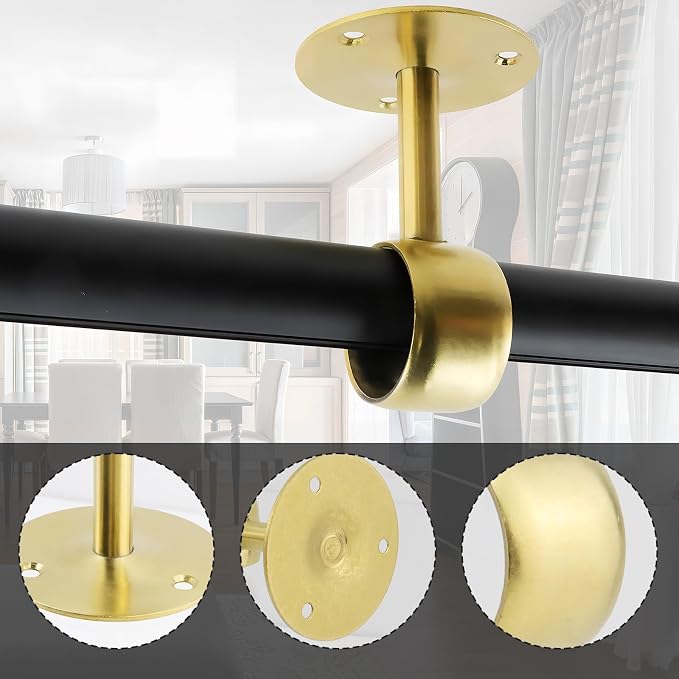 Antrader 4-Pack Stainless Steel 1.5" Diameter Wardrobe Closet Rod Rail Support - Image 2