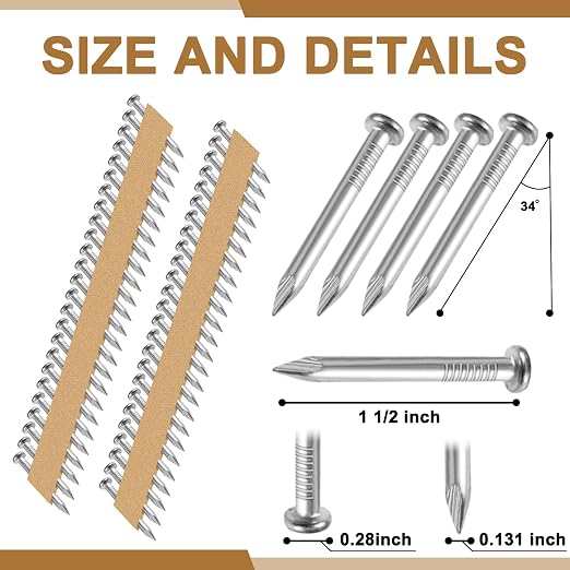 Zonon 3000 Count Joist Hanger Nails 1-1/2 Inch x. 131 Inch Metal Connector Nails - Image 2
