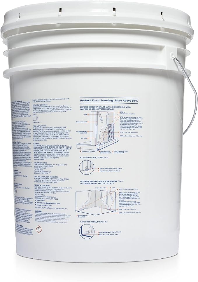 Ames Research Laboratories BMX5WRG Blue Max White Liquid Rubber, 5 Gallon | - Image 2