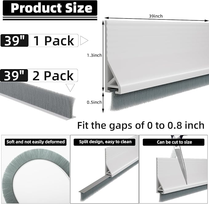 Esufeir 39”X2 Under Door Draft Stopper - Image 5