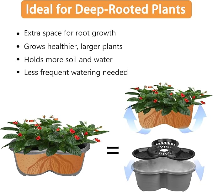 VECELO 7 Tier Vertical Garden Planter, Self Watering Stackable Planters - Image 6