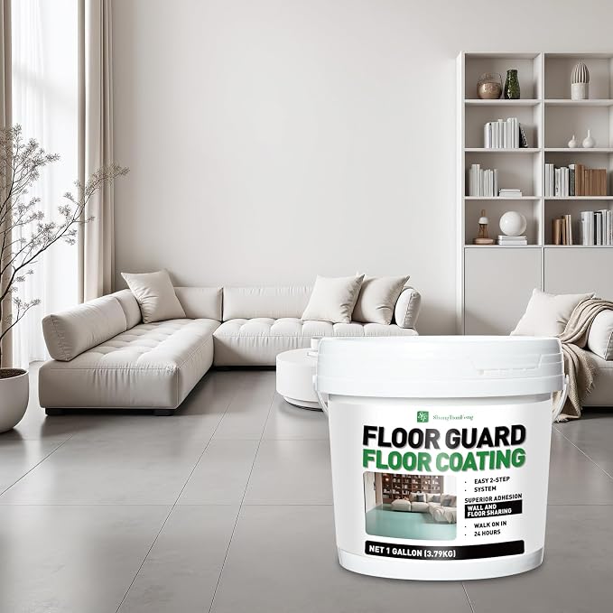 Water-based colored sand floor paint, Smoke grey 1 Gallon, aterproof Coating - Image 8