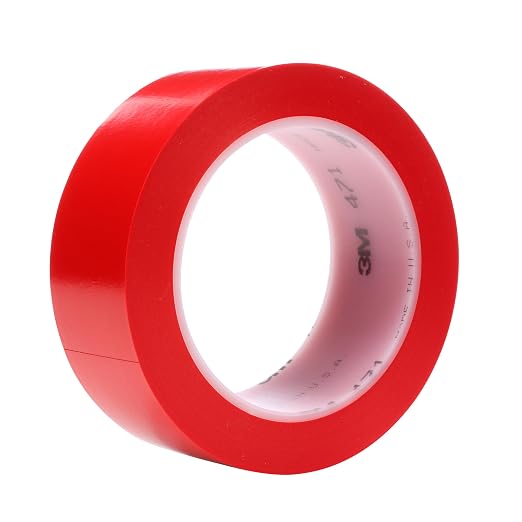 3M Vinyl Tape 471, 1 1/2 in x 36 yd, 5.2 mil, 24 rolls per case by 3MIndustrial