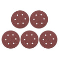 HARFINGTON 5 Pcs 6 Inch Sanding Discs 120 Grit Red Aluminum Oxide 6 Hole | Hook by HARFINGTON
