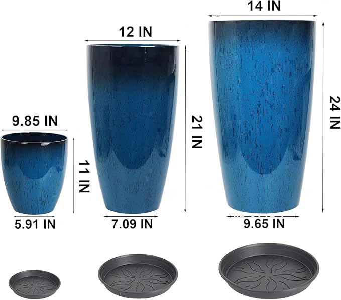 24, 11 Inch Large Plastic Planters - Image 6