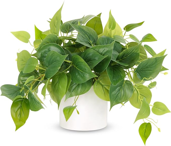 JPSOR Faux Plants Indoor, Pothos Small Fake Plants by JPSOR