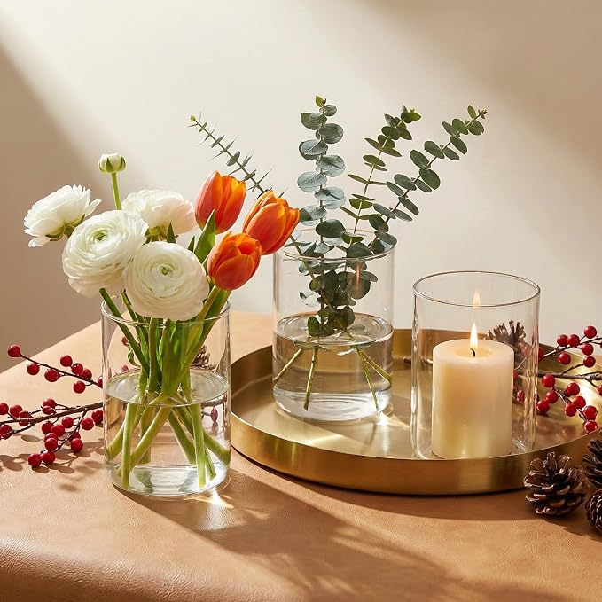 16 Pcs Glass Cylinder Bud Vases - Image 2