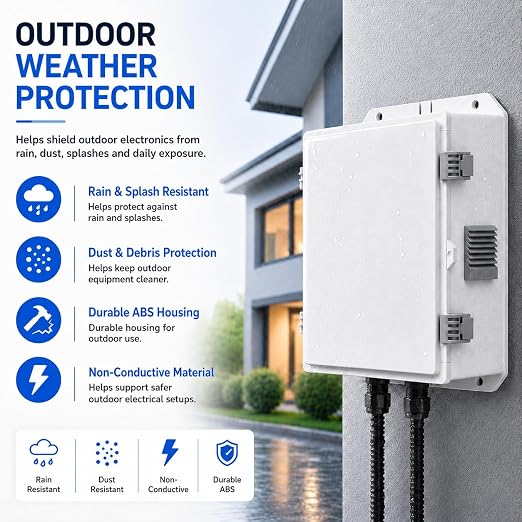 Outdoor Electrical Box with Ventilation System, Weatherproof ABS Junction Box - Image 5