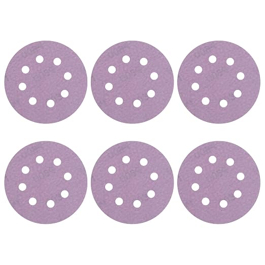 HARFINGTON 15Pcs 5Inch Sanding Disc 8 Hole 600Grit Purple Aluminum Oxide | Hook by HARFINGTON