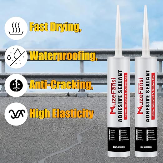 Gray Concrete Crack Filler, Self-Leveling Waterproof Sealant, Fast-Curing - Image 2