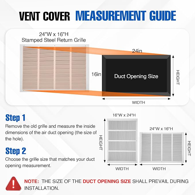 Fancat 24x16 Duct Opening | Steel Return Air Grille | Vent Cover Grill - Image 2