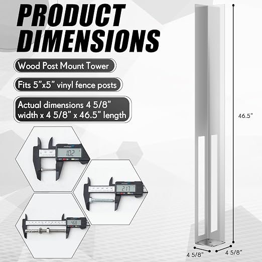 1 Sets 5" X 5" X 48" Vinyl Fence Concrete Post - Image 3