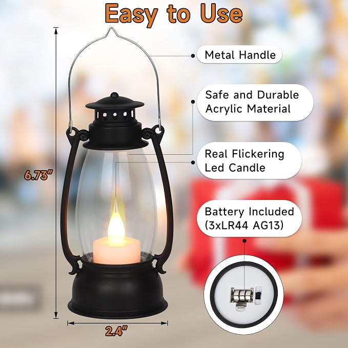 12Pcs Mini Lantern for Cowboy Halloween Christmas Wedding, Table Centerpiece - Image 7