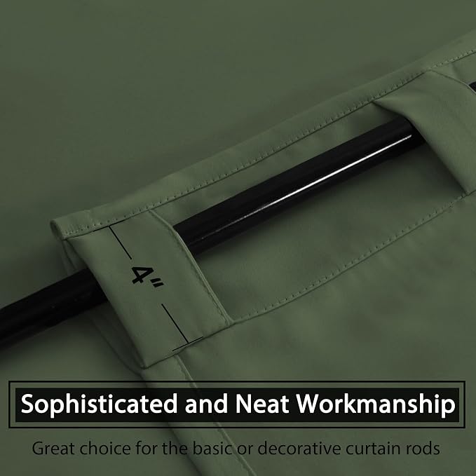 H.VERSAILTEX Back Tab Dark Green Curtains 102 Inch Long - Image 9