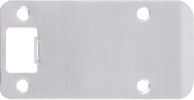 Round Corner Extended Lip Strike Plate, 2-1/4" x 4", Satin Chrome by StoneHarborHardware