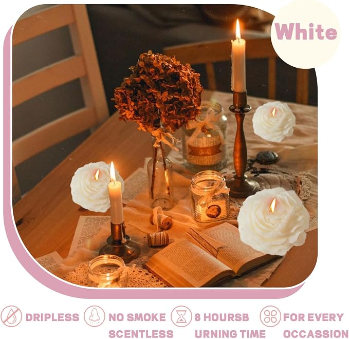 Peony Flower Shape Candle, Soy Wax Scented Decor - Image 2