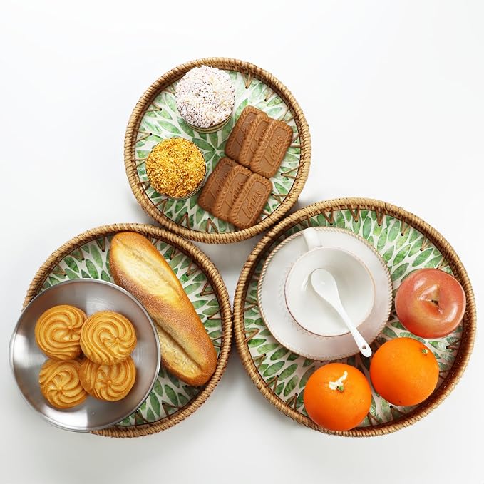 Round Rattan Serving Trays - Image 4
