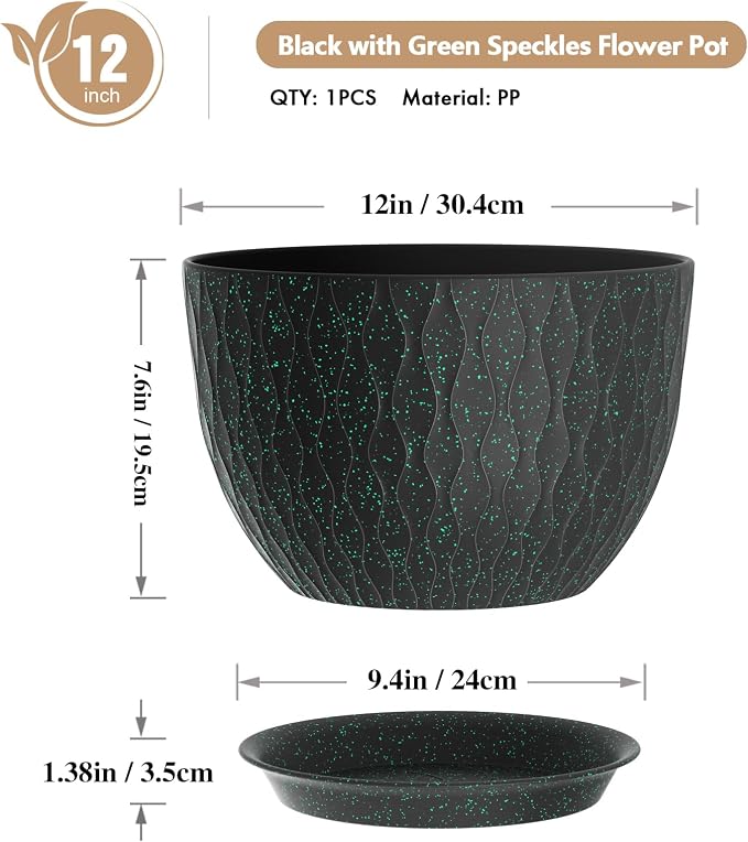 WSMKSZ 12 Inch Wide Water Ripples Flower Pots - Image 2