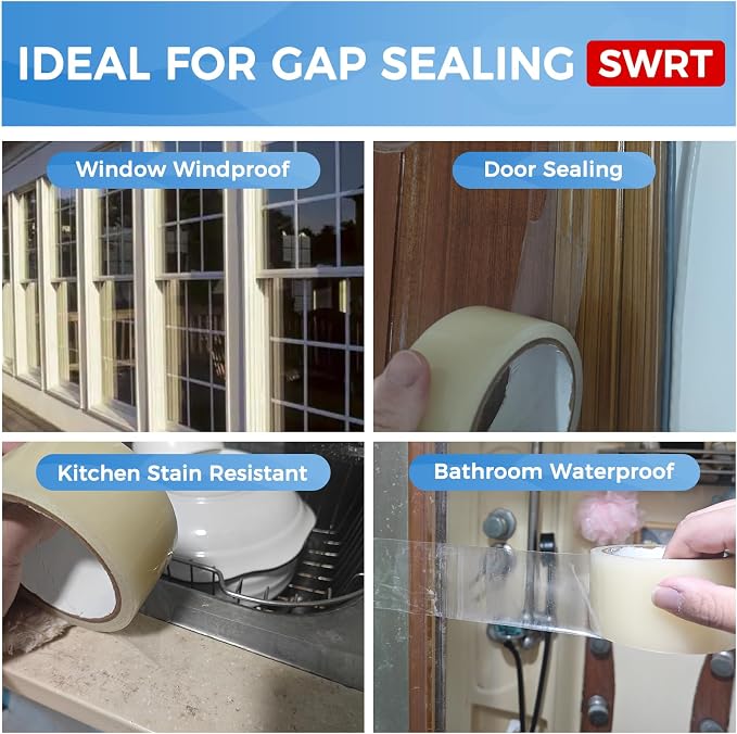 SWRT 2Pck 2" x30YD 8Mil Window Sealing Tape No Residue | 8 mil thick, heavy duty - Image 5