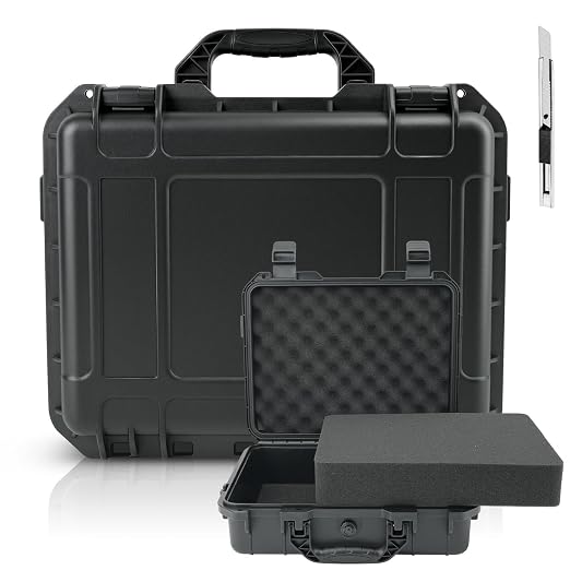 NineLeaf Hard Case with DIY Customizable Foam Insert 14.3 x 11.4 x 4.5 Inch | by NineLeaf
