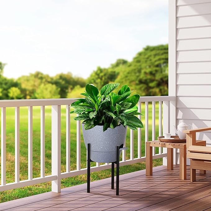 UOUZ 12 inch Large Self Watering Pots, Plastic Planters - Image 7