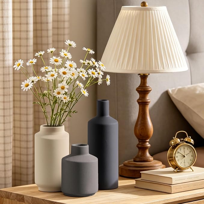 Ceramic Vase Set of 3, Modern Decorative Vases - Image 3