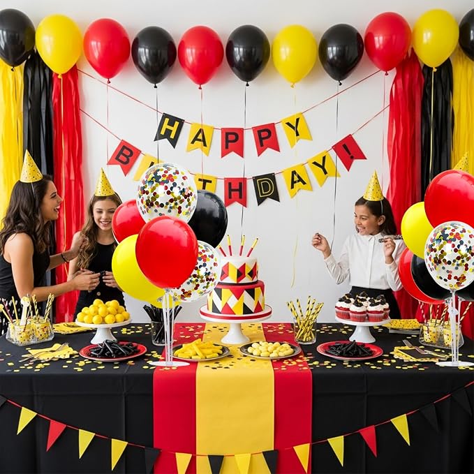 TONIFUL Mouse Birthday Table Decorations Red Yellow Black Table Centerpiece - Image 5