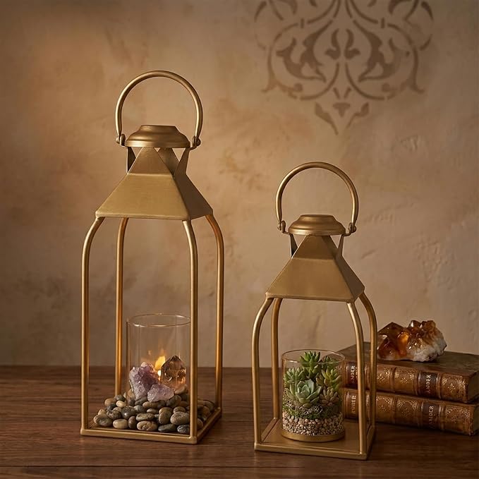 Decorative Metal Lanterns Indoor Outdoor, Candle Holder - Image 2
