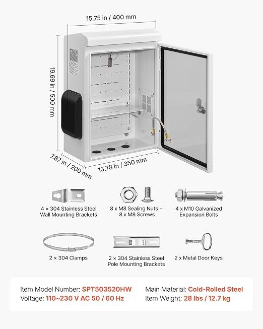 VEVOR Outdoor Electrical Box, Cold-Rolled Steel, Electrical Junction Box - Image 7