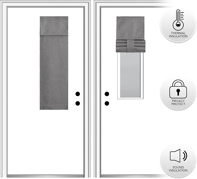 RYB HOME Grey Classroom Door Linen Curtain - Image 7