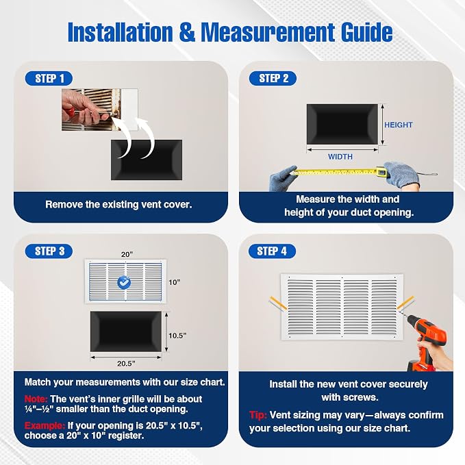 Fancat 20x10 Duct Opening | Steel Return Air Grille | Vent Cover Grill - Image 5