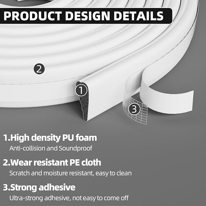 3Pcs×196" Wedge Weather Stripping Door Seal - Image 3