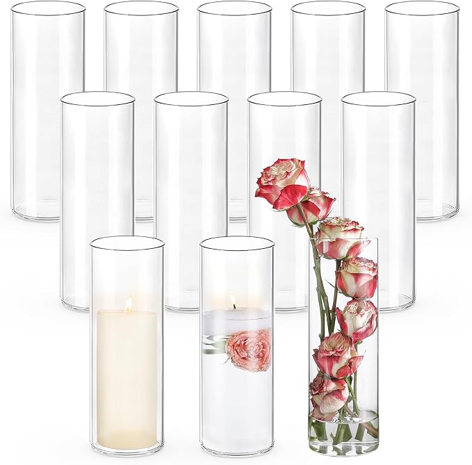 UPBUD 10 Inch Glass Cylinder Vases by UPBUD