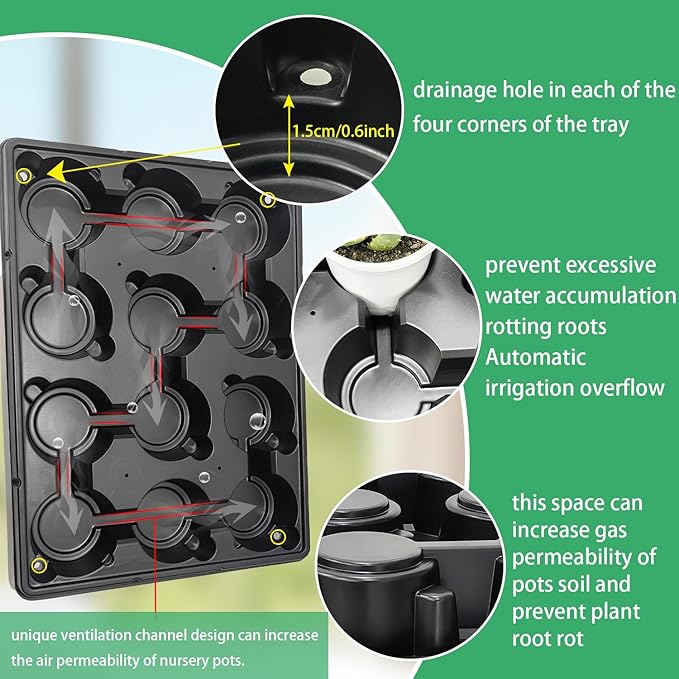 RooTrimmer 12 Cell Round Nursery Pots Trays Thickened Durable Seedling Pots - Image 3