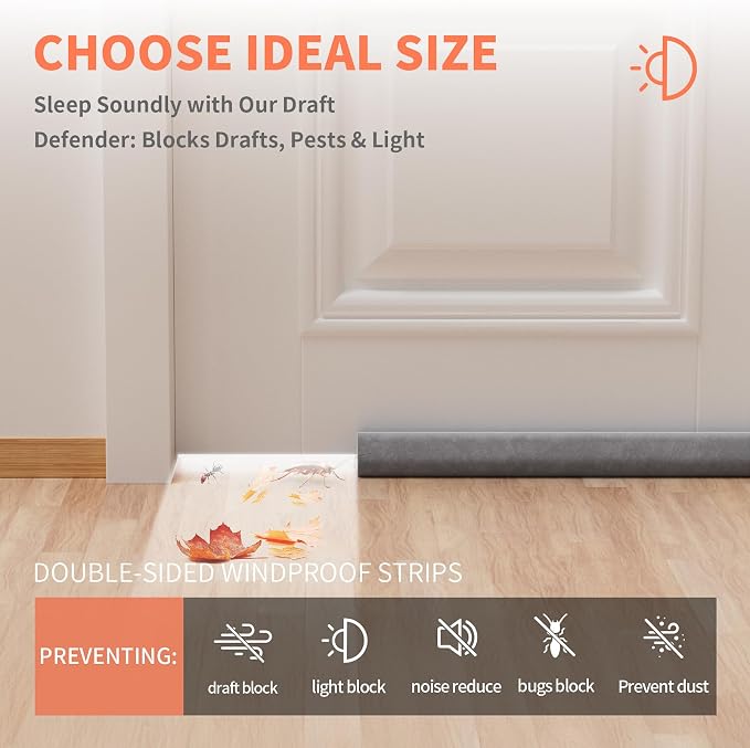 BKSAI Under Door Draft Stopper, Upgraded Under Door Gap Filler - Image 3