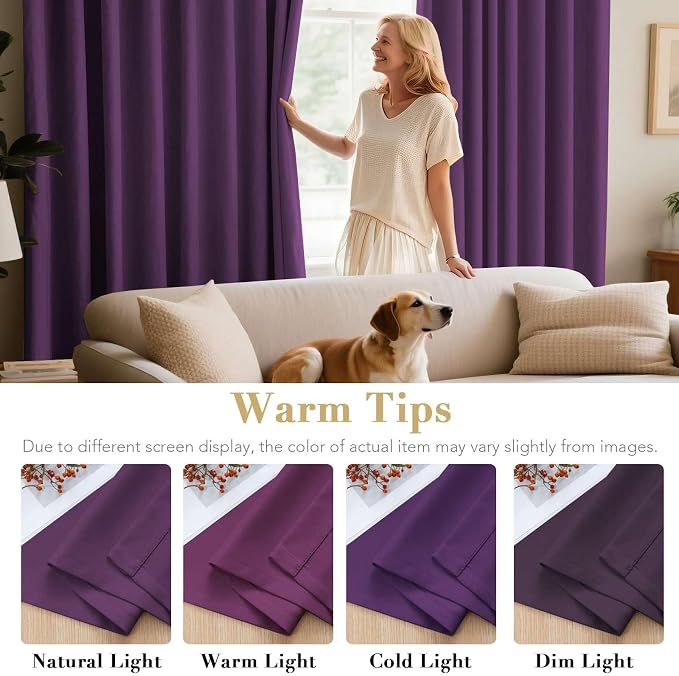 H.VERSAILTEX Bedroom Curtain Panels Blackout Draperies Room Darkening Curtains - Image 6