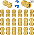 20-Pack Push Coupling Plumbing Fittings Set, Brass | 10 Each 1/2" & 3/4" by SUNGATOR