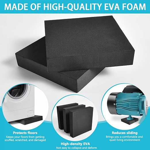 SenseYo 12 Pack Anti Vibration Pads 4" x 4" x 0.8" Mechanical Vibration - Image 3