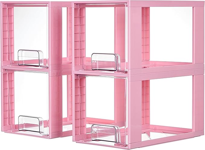 Vtopmart 4 Pack Large Stackable Storage Drawers by Vtopmart