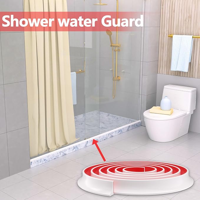 Raycity Silicone Shower Threshold Water Dam Barrier, 98 Inch, Shower Water - Image 7