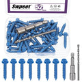 Swpeet 52Pcs 1/4" x 1-1/4" Slotted Hex Washer Head Concrete Screws Anchor by Swpeet