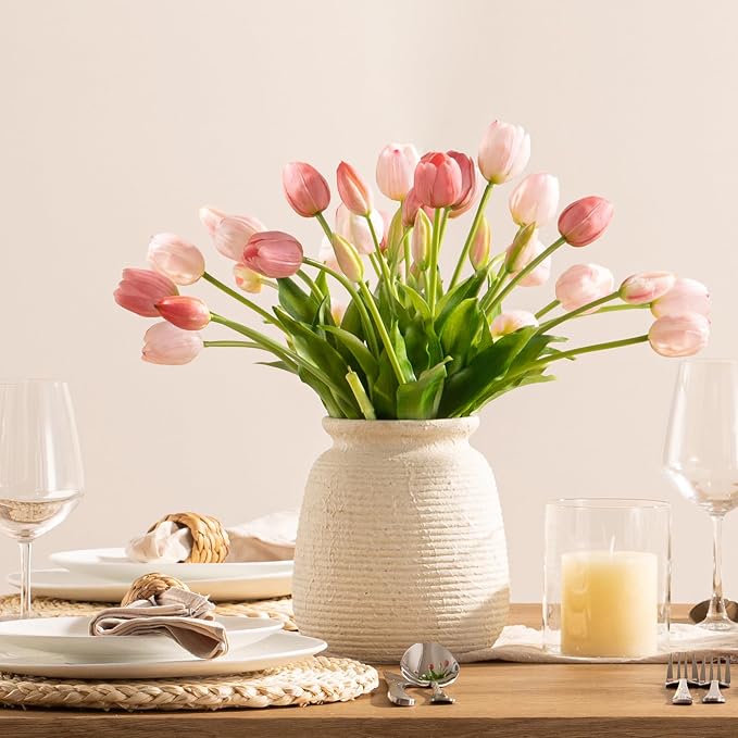 Ceramic Flower Vases Home Decor, Rustic Farmhouse Decorative Vase Pottery - Image 7