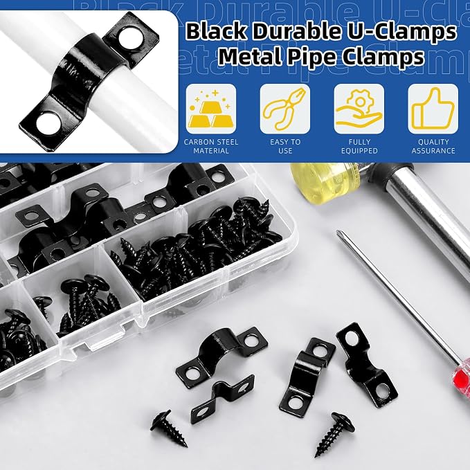 Glarks 40pcs 5/8/10/12mm Pipe Strap Clamp - Image 3