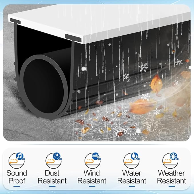 Garage Door Bottom Seals Rubber 10FT Weather Stripping Weatherproof Seal - Image 4