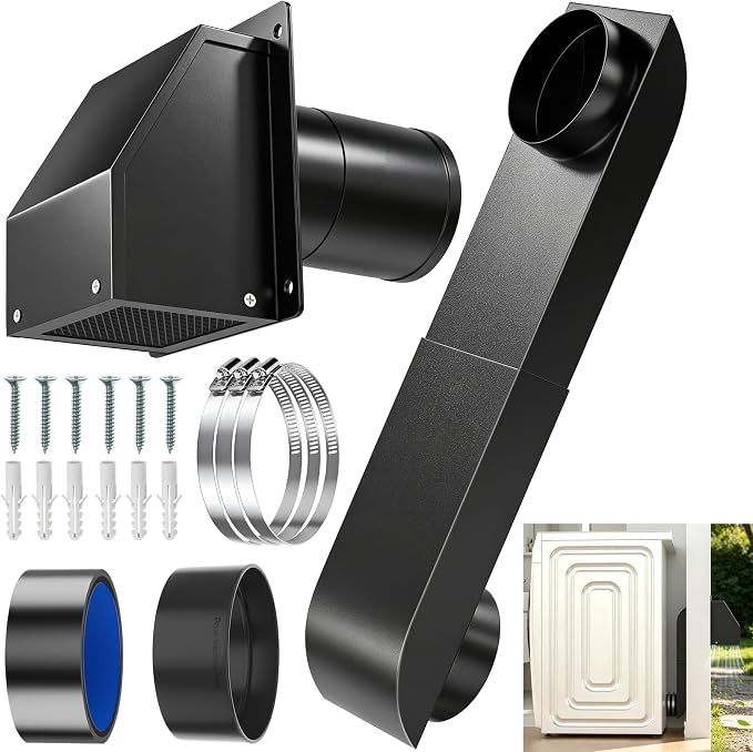 4 Inch Dryer Vent Kit with 9.5-14.5" Adjustable Periscope Dryer Vent & Outdoor by GTACASS
