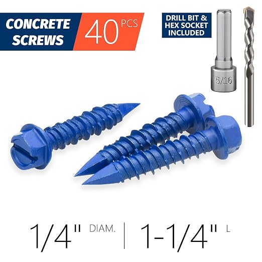 1/4" x 1-1/4" Concrete Screws Anchor, Cement or Stucco - Image 2