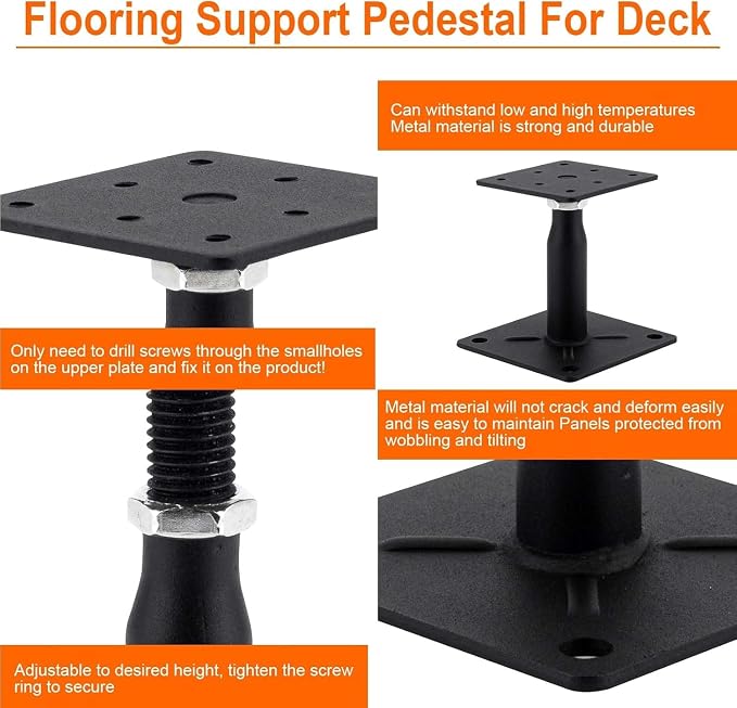 4 Pack Adjustable Support Jack for The Floor, Floor Beam Leveler, RV Step - Image 3