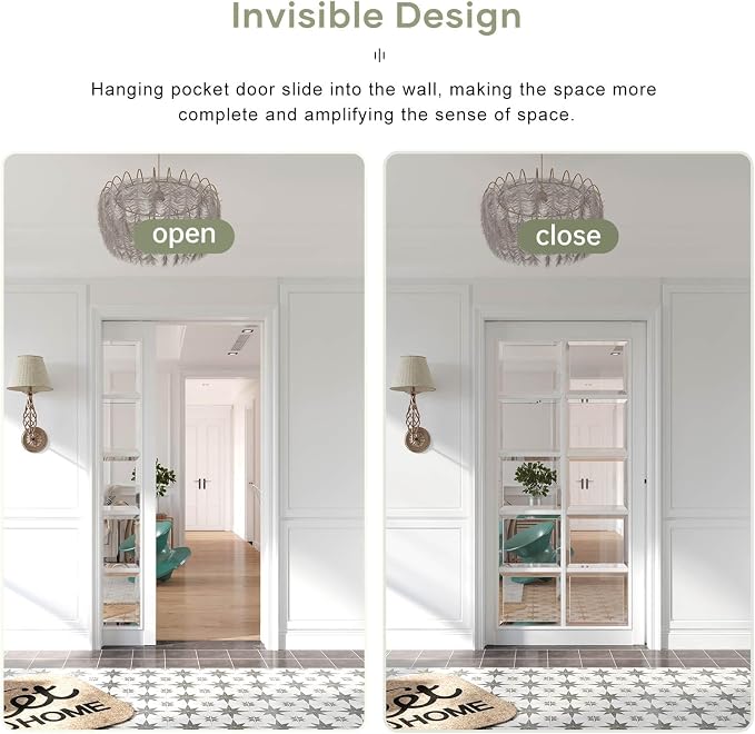 7FT/84in Sliding Pocket Door Hardware Kit, Aluminum Box Rail Kit, Commercial - Image 4